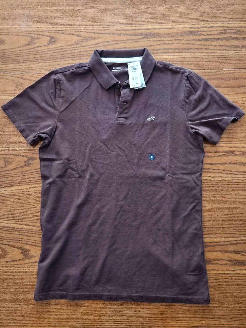Hollister Icon Advanced Stretch Polo Shirt – Brown, Size Medium, NWT - Picture 4 of 12